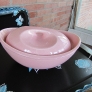 pink ceramic covered dish