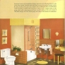 vintage orange and yellow crane bathroom
