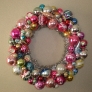 wreath made from shiny brite ornaments