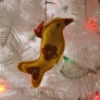 bird ornament made from felt