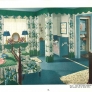 vintage 1940s blue and green bedroom
