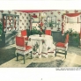 vintage red and white 1940s kitchen