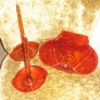 viking glass persimmon buffet set