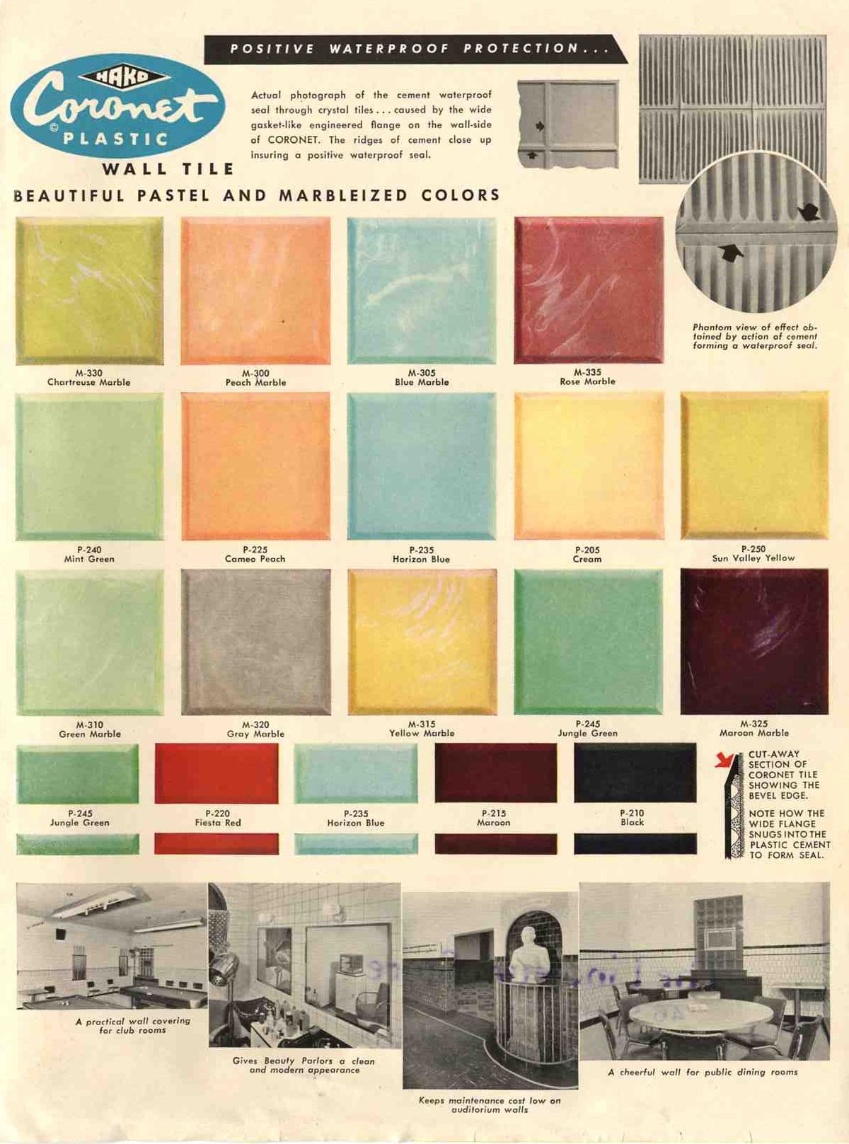Plastic bathroom tile: 20 pages of images from 3 catalogs - Retro ...
