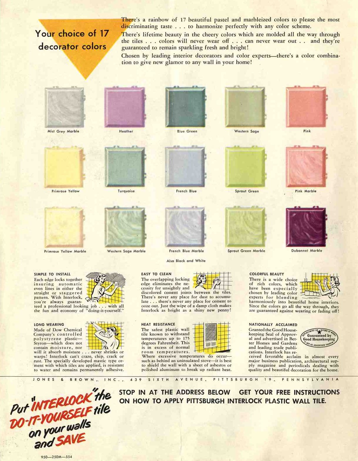 Plastic bathroom tile : 20 pages of images from 3 catalogs - Retro  title=