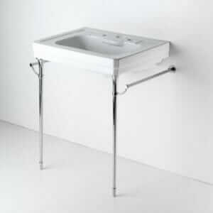 Luxury Waterworks sink, wall mount with chrome legs and towel bars ...