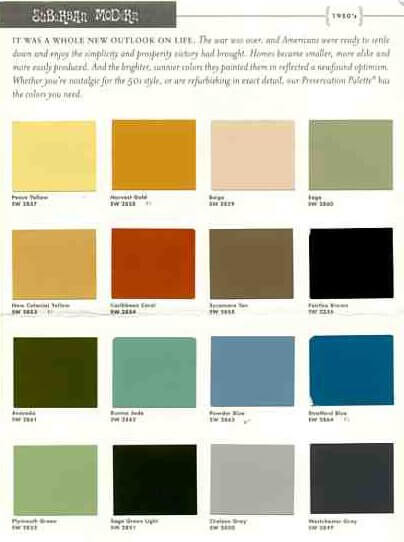 Sherwin Williams Suburban Modern paint colors: #1 for 50s style ...
