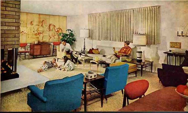 1959-living-room-with-horses danish modern interior