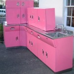 vintage English Rose metal kitchen cabinets