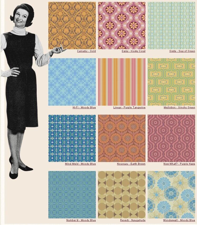 retro vintage wallpaper. Vintage wallpaper for your 50s kitchen and bath – another source from Femme1