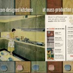 Mid-century kitchen with tinted wood cabinets