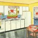 “Kitchen No. 7,” from the trade catalogue “Kitchen Hints,”1947. The Kitchen Maid Corporation, Andrews, Ind., publisher. Collection of Historic New England. Used on this site with their permission.