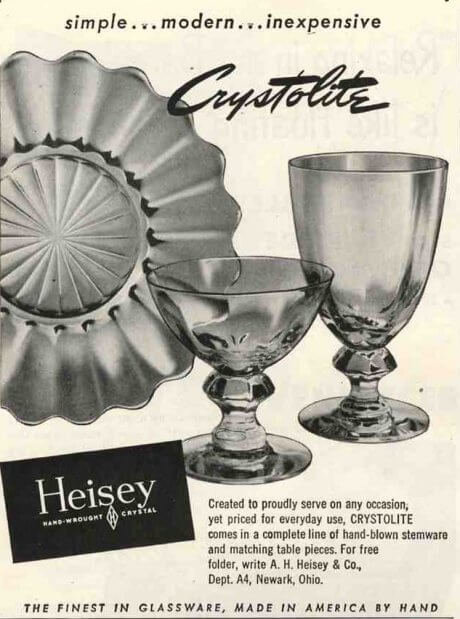 I recently came across this ad for Heisey Glass, a name I'd heard before.