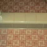 pink pinwheel mosaic bathroom floor