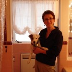 sheila-and-her-puppy-in-her-pink-bathroom