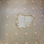 grey and pink tile