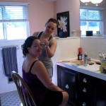 pink and black bathroom