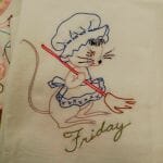 vintage day of the week dish towel
