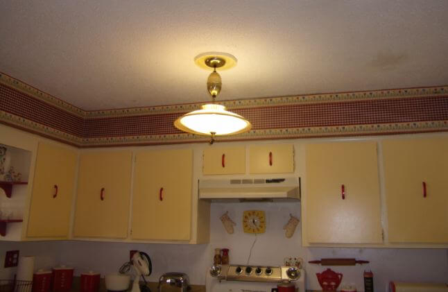 vintage wallpaper border. The red checked wallpaper was