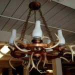 wagon wheel light with antlers