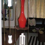 mid century modern pole lamp room divider