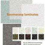 3 styles, 14 colors boomerang laminates available today