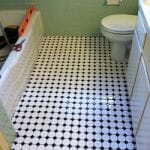 octagon and dot tiles in the bathroom