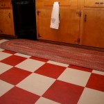 red and white checkerboard floor