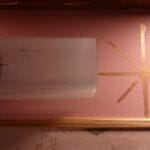 stenciled bathroom wall