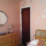 romantic retro bedroom with starburst stencils