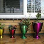 vintage anodized aluminum planters