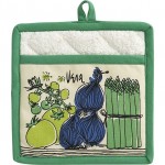 vintage vera neumann farmers market potholder crate and barrel