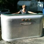 a bar made from a trailmobile bus