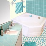 aqua and yellow vintage bath remodel