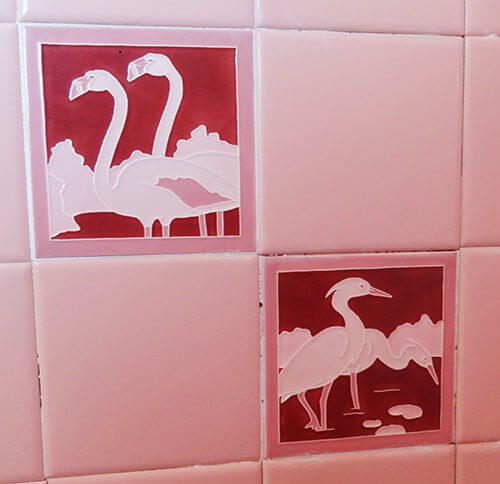 A color scheme for a pink, maroon and white bathroom - Retro ...