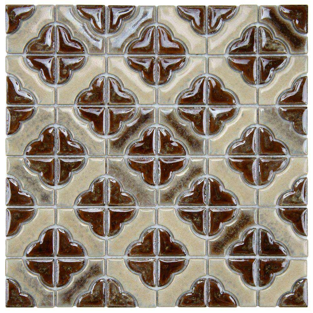 Earthy and colorful 1970s style wall and floor tile - pretty affordable