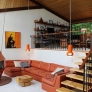 mid-century-living-room-with-freestanding-fireplace