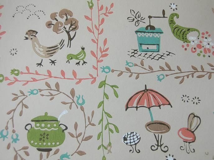 Vintage wallpaper for your 50s kitchen and bath - another source - Retro  Renovation
