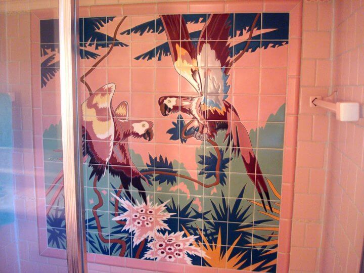 mosaic tile company parrot mural 