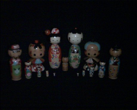 antique kokeshi dolls