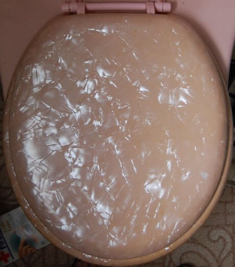 vintage church toilet seat with marble pearl finish
