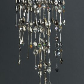 chandelier made from teaspoons