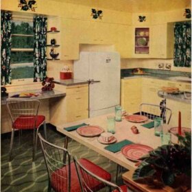 soffits in a mid century kitchen