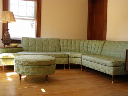 vintage sofa sectional with built in table