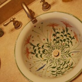 decorative painted bathroom sink