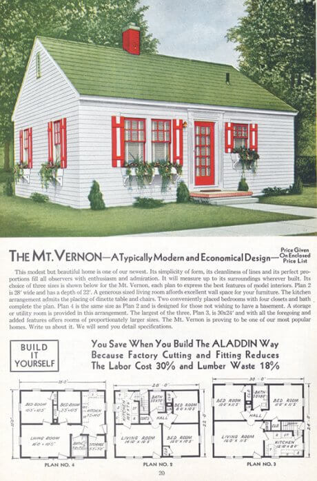 the Mt. Vernon 1940s kit house by an Aladdin Company 