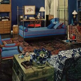 1969 bedroom painted blue