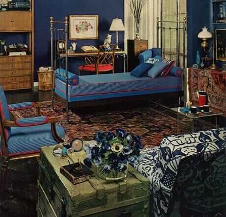 1969 bedroom painted blue
