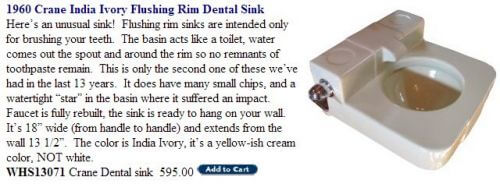 floating rim dental sink for a residential bathroom