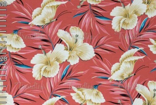 Miami Vice 1980's Barkcloth Era Vintage Fabric Decorator Flamingo Fabric Sale